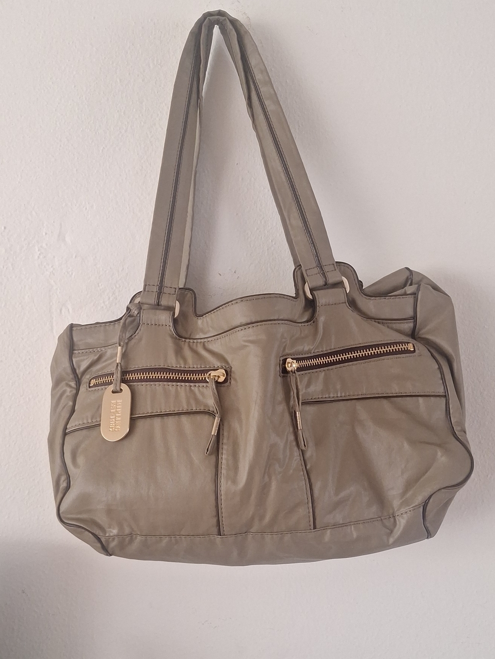 Kipling Live Light Y2K Style Olive Wet Leather With The  Monkey And Bronce Hardw